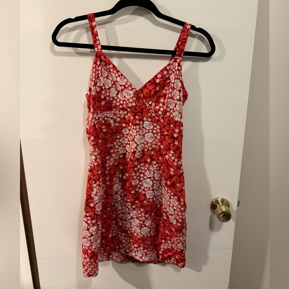 Aqua Blue Women’s Floral Red Sundress Size 0